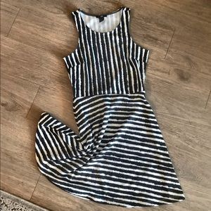 H&M Black and White Skater Dress